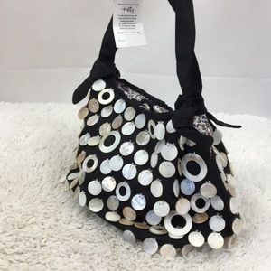 Mad Style Black Mini Shell Purse Pearl